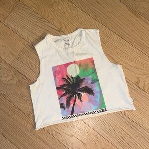 Vans Multicolor Palm Tree Graphic Crop Top